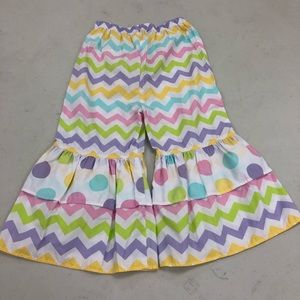Kelly's Kids Tatum Easter Egg Chevron Ruffle Pants
